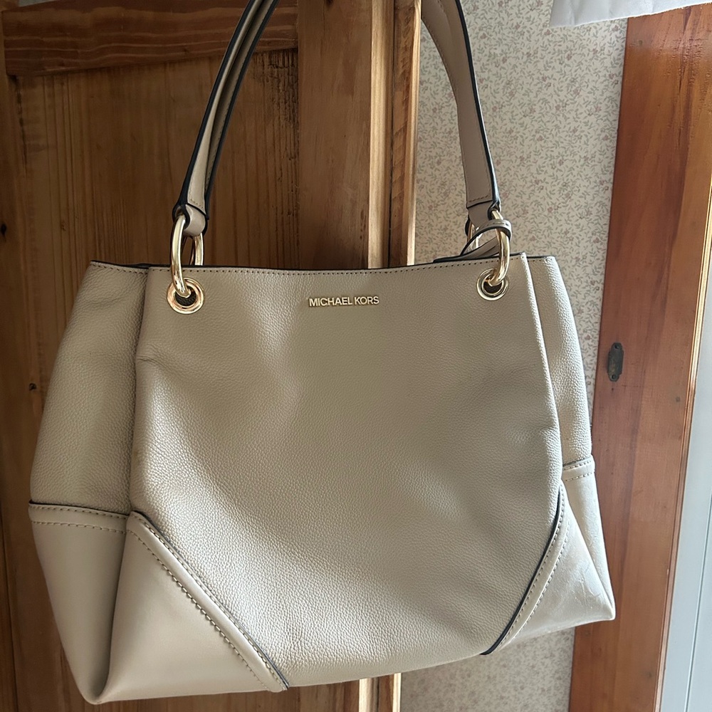 Michael Kors Cream Leather Tote Bag